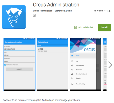 図4 Androidプラットフォーム対応のOrcus管理コンポーネント