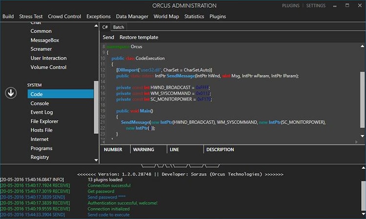 図7 Orcusのリアルタイムスクリプティング機能