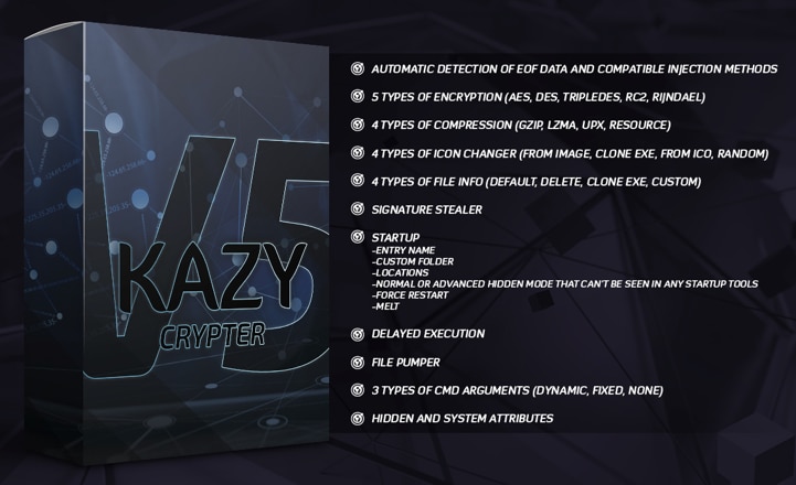図7: Kazy Crypterの機能
