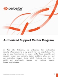 Palo Alto Networks Authorized Support Center Program - Palo