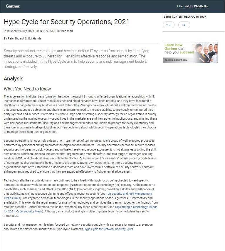 Learn why external ASM is important in the Gartner<sup>®</sup> Hype Cycle™ for Security Operations, 2021.