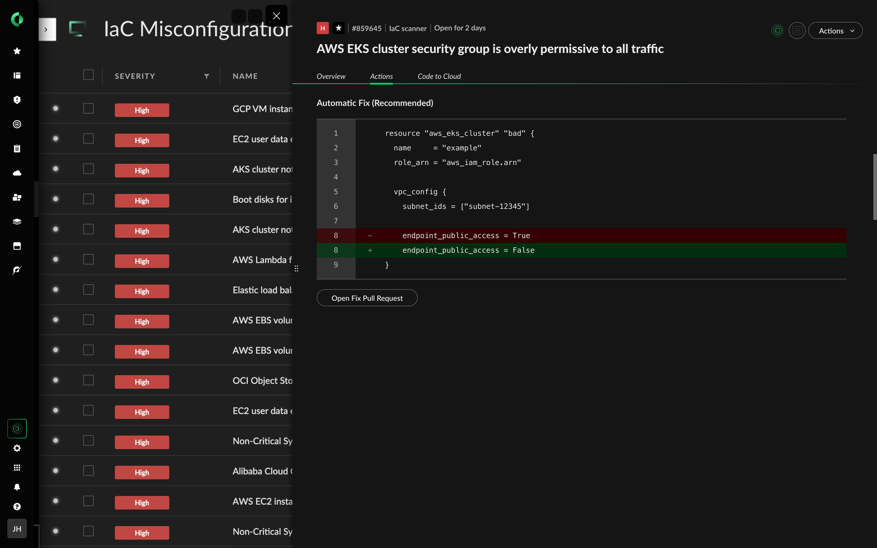 Infrastructure as Codeのスキャン