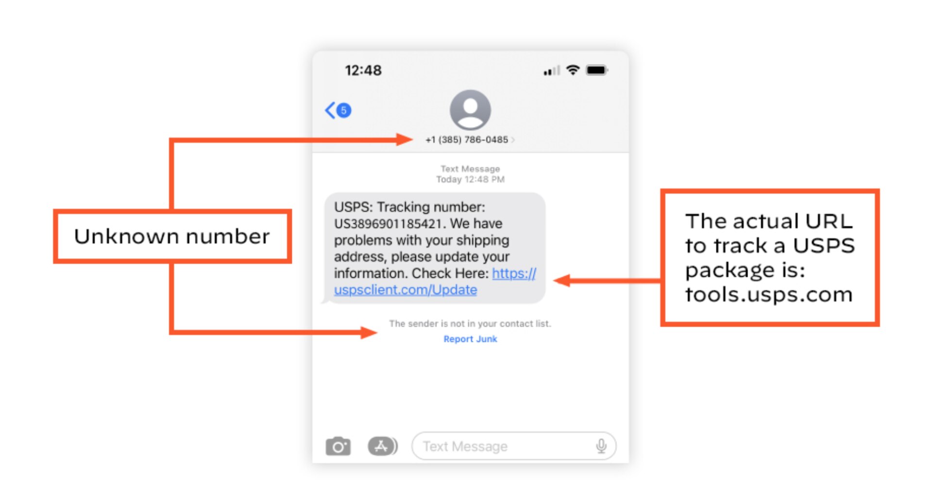 スミッシング未遂のスクリーンショット