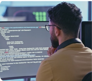 man coding