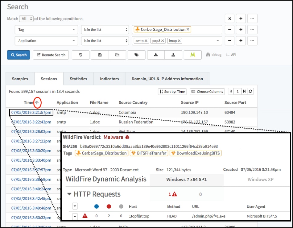 図7: AutoFocusを使用したBlank Slate攻撃活動からのWord文書の検索