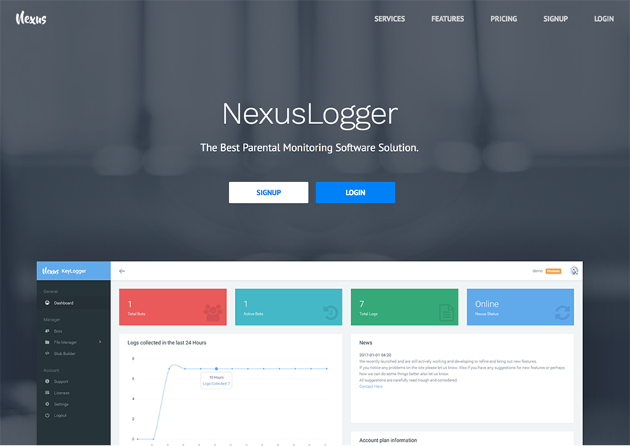 図2 NexusLoggerのWebサイト