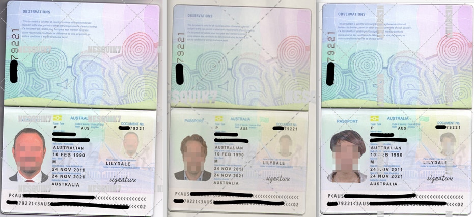 図8 ダークネット市場でリストされているオーストラリアのパスポートのスキャンされたテンプレート